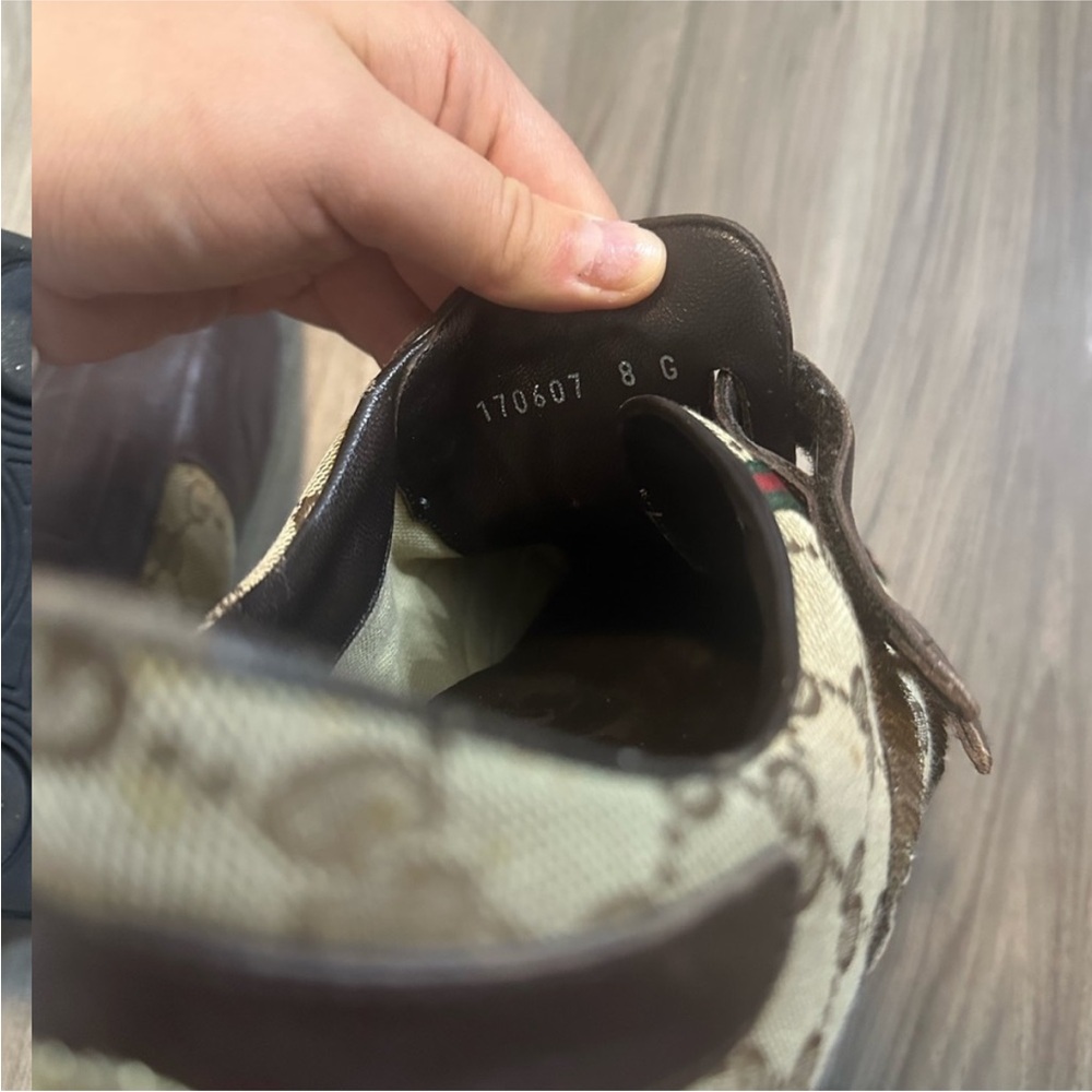 Gucci Brown and Tan Monogram Sneakers - Picture 8 of 9